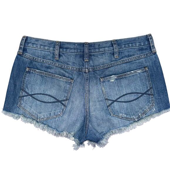 Abercrombie & Fitch High Rise Festival Distressed Denim Short Size 10 - Picture 12 of 16